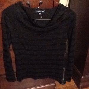 Jones New York Black Glitter Top